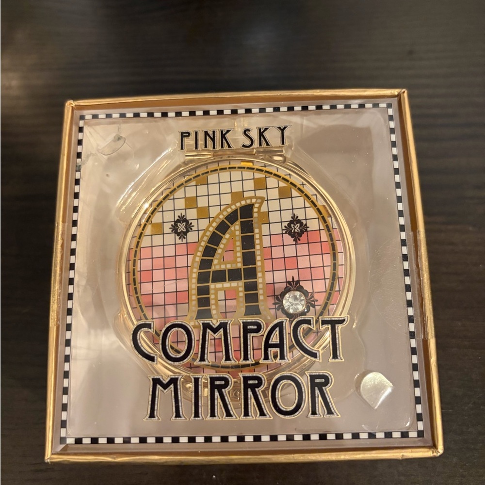 Gold and Pink Compact Mirror